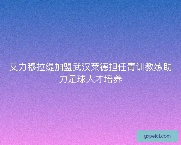 艾力穆拉缇加盟武汉莱德担任青训教练助力足球人才培养