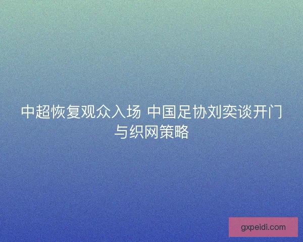 中超恢复观众入场 中国足协刘奕谈开门与织网策略
